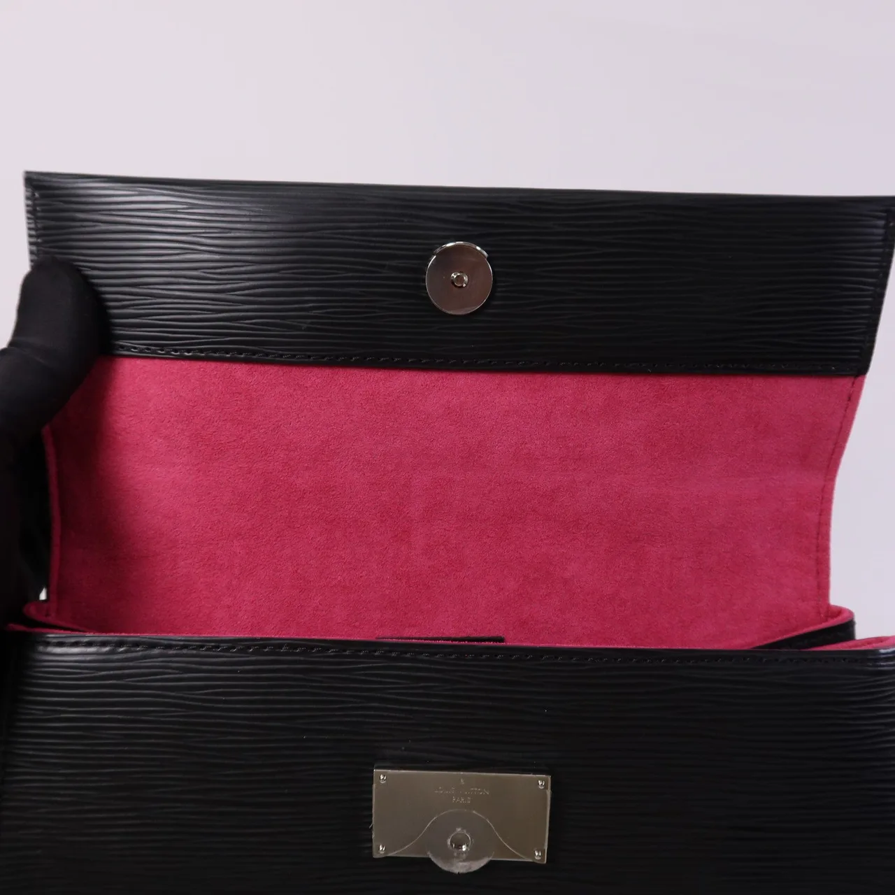 LOUIS VUITTON Cluny M54167 2-Way Bag Calfskin 黑色 / 粉色 / Black/Pink Calfskin Rank A - Thumbnail 12
