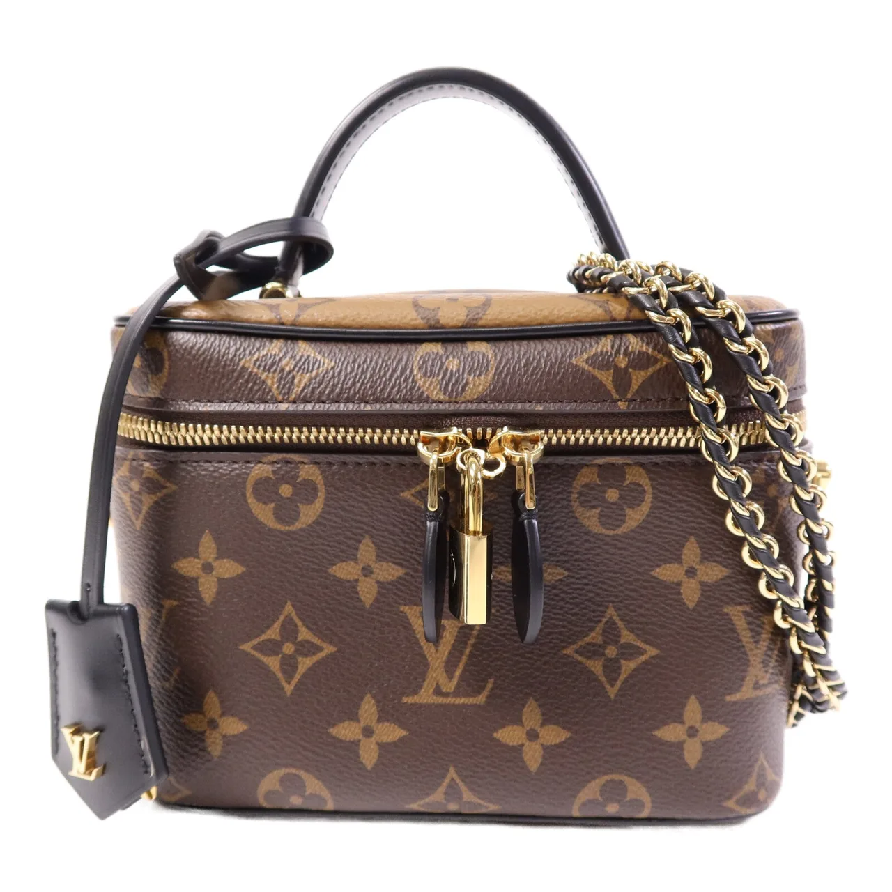 LOUIS VUITTON Vanity M45165 2-Way Bag Coated Canvas 棕色