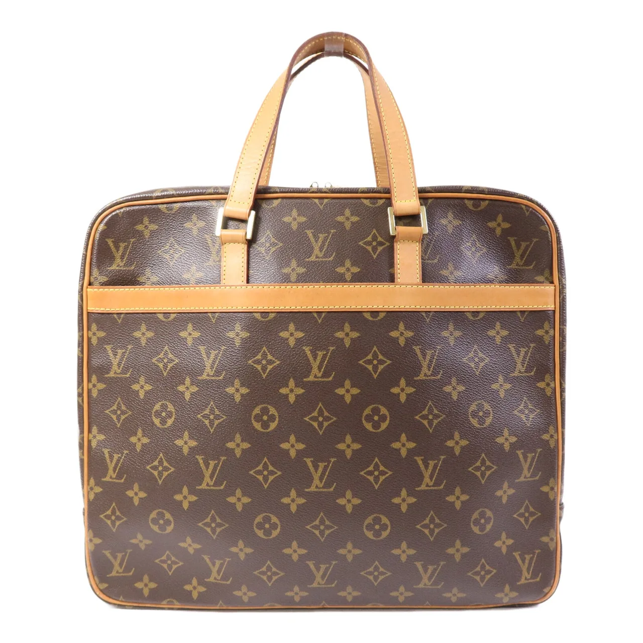 LOUIS VUITTON Porte Documents M53343 Handbag Coated Canvas 棕色