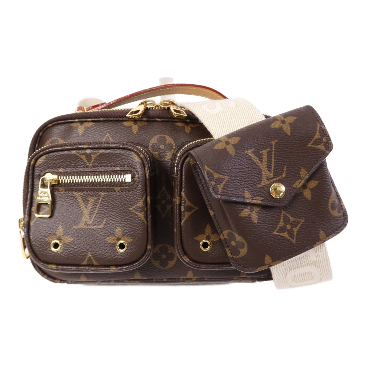 LOUIS VUITTON Utility M80446 2-Way Bag Coated Canvas 棕色
