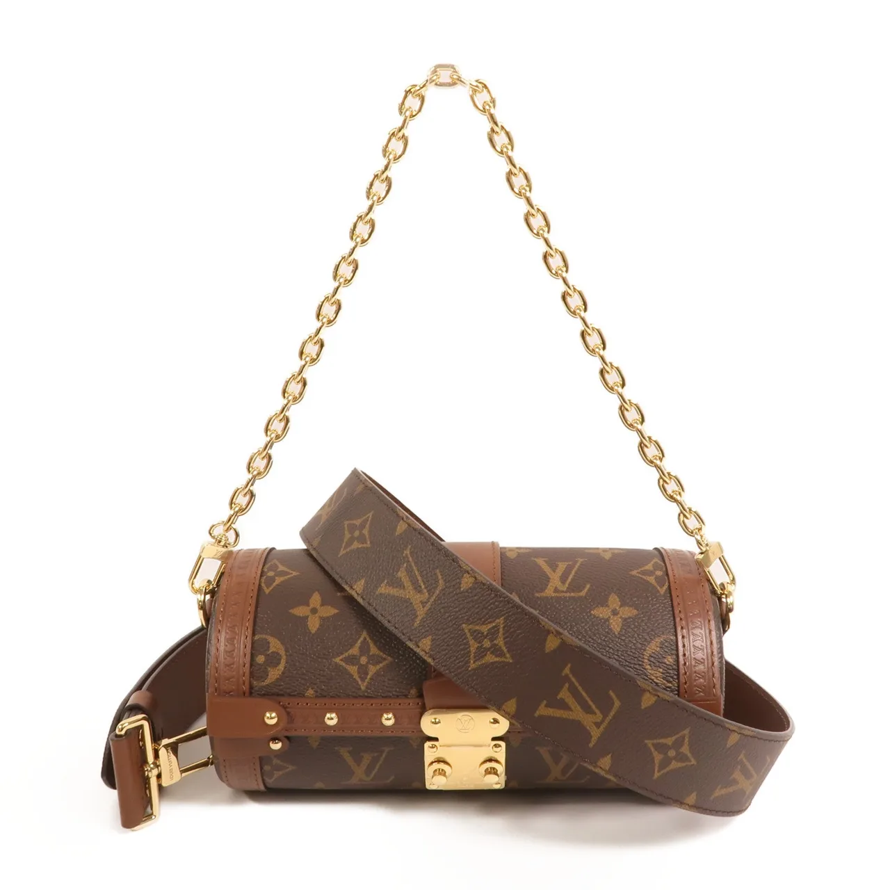 LOUIS VUITTON Papillon M57835 兩用包 塗層帆布 棕色 / Brown