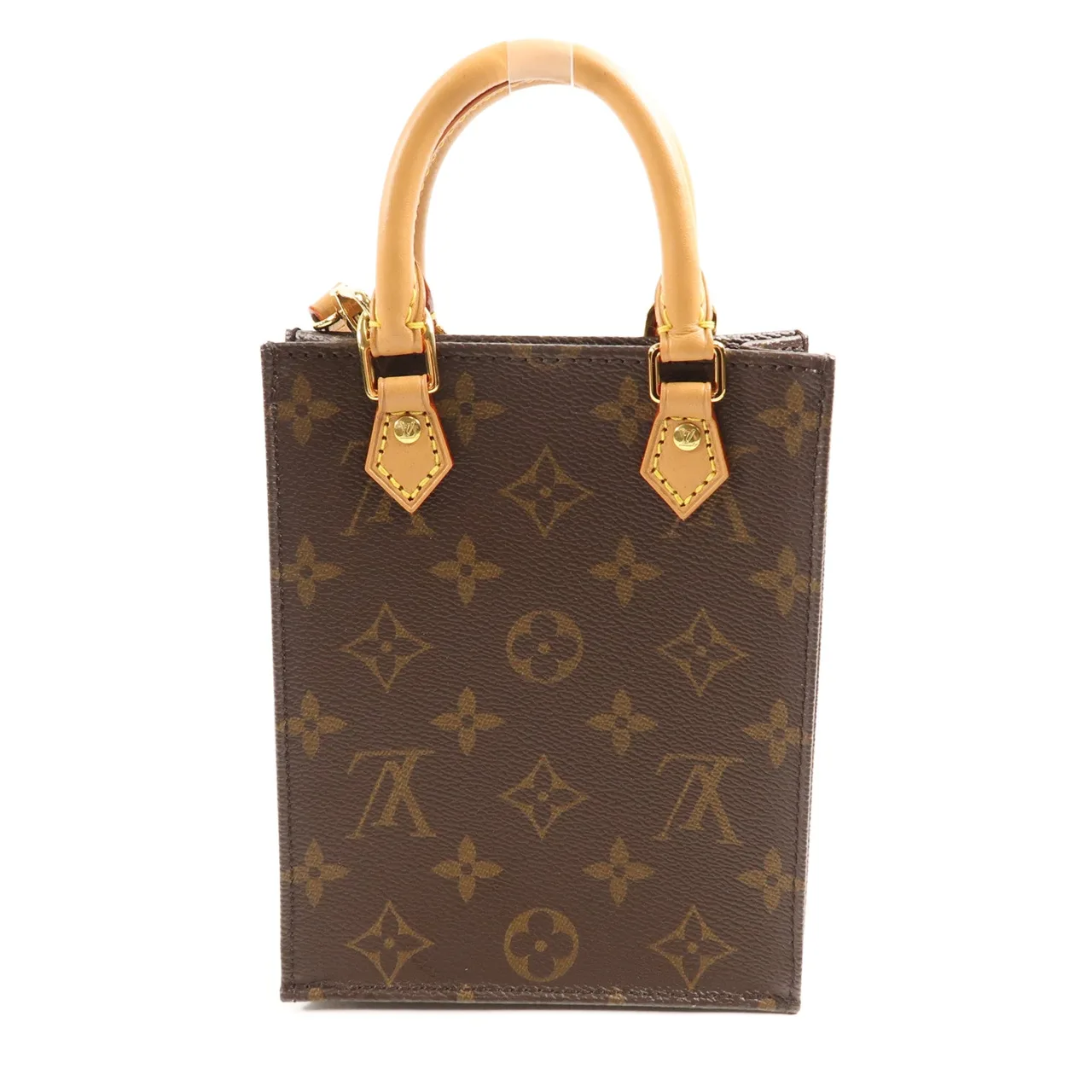 LOUIS VUITTON Petit Sac Plat M81295 兩用包 塗層帆布 棕色 塗層帆布 中古品B - 縮圖 2