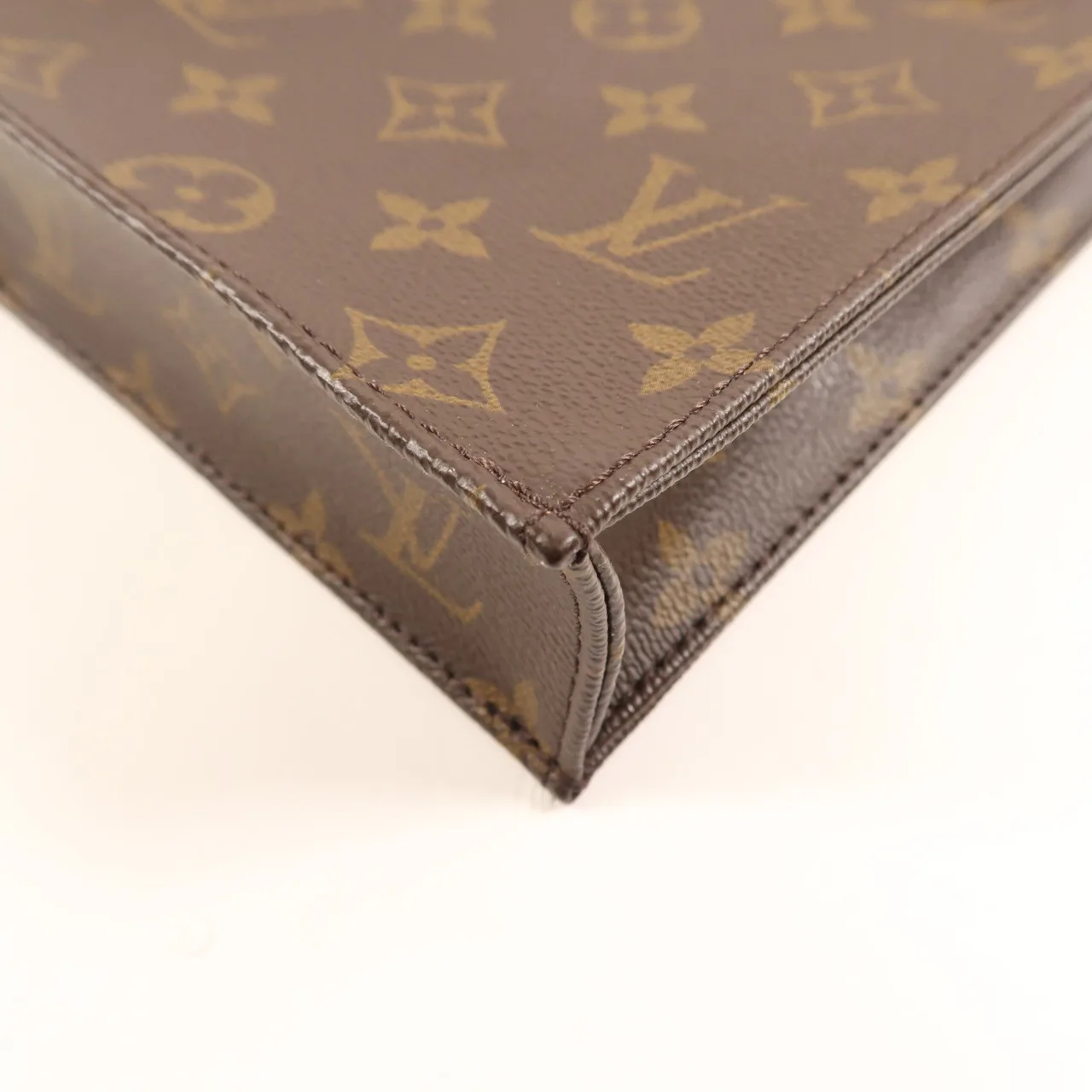 LOUIS VUITTON Petit Sac Plat M81295 兩用包 塗層帆布 棕色 塗層帆布 中古品B - 縮圖 10