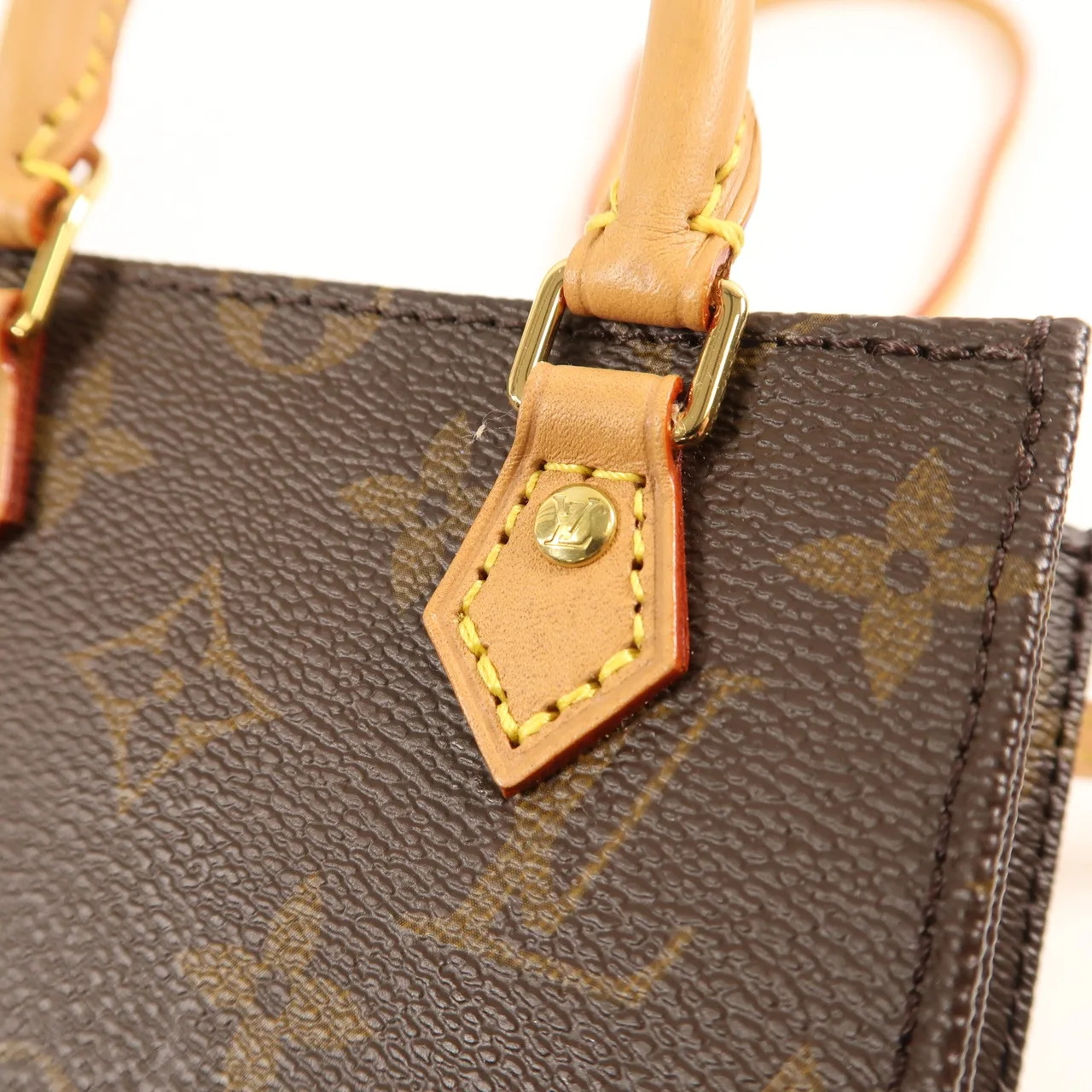 LOUIS VUITTON Petit Sac Plat M81295 兩用包 塗層帆布 棕色 塗層帆布 中古品B - 縮圖 14