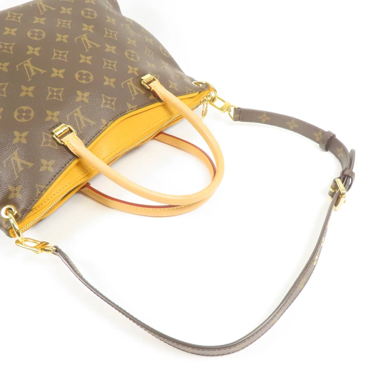 LOUIS VUITTON Pallas M40906 兩用包 塗層帆布 棕色 / Brown 塗層帆布 中古品A - 縮圖 11