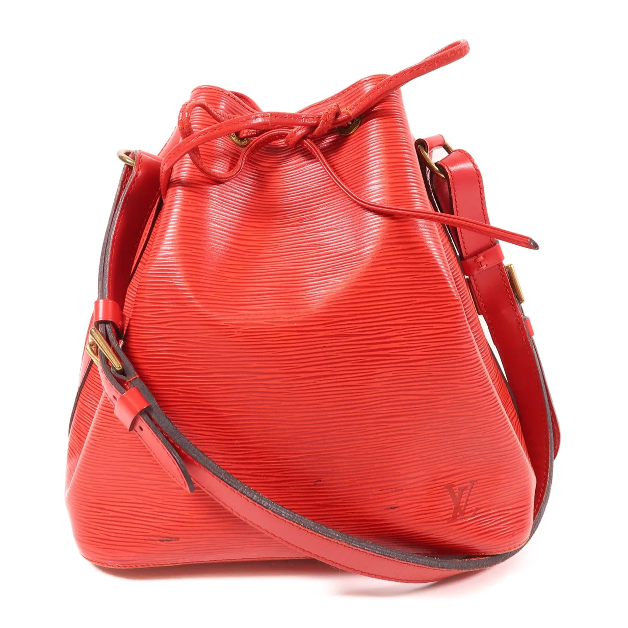 LOUIS VUITTON Noe M44107 Shoulder Bag Calfskin 紅色 / Red