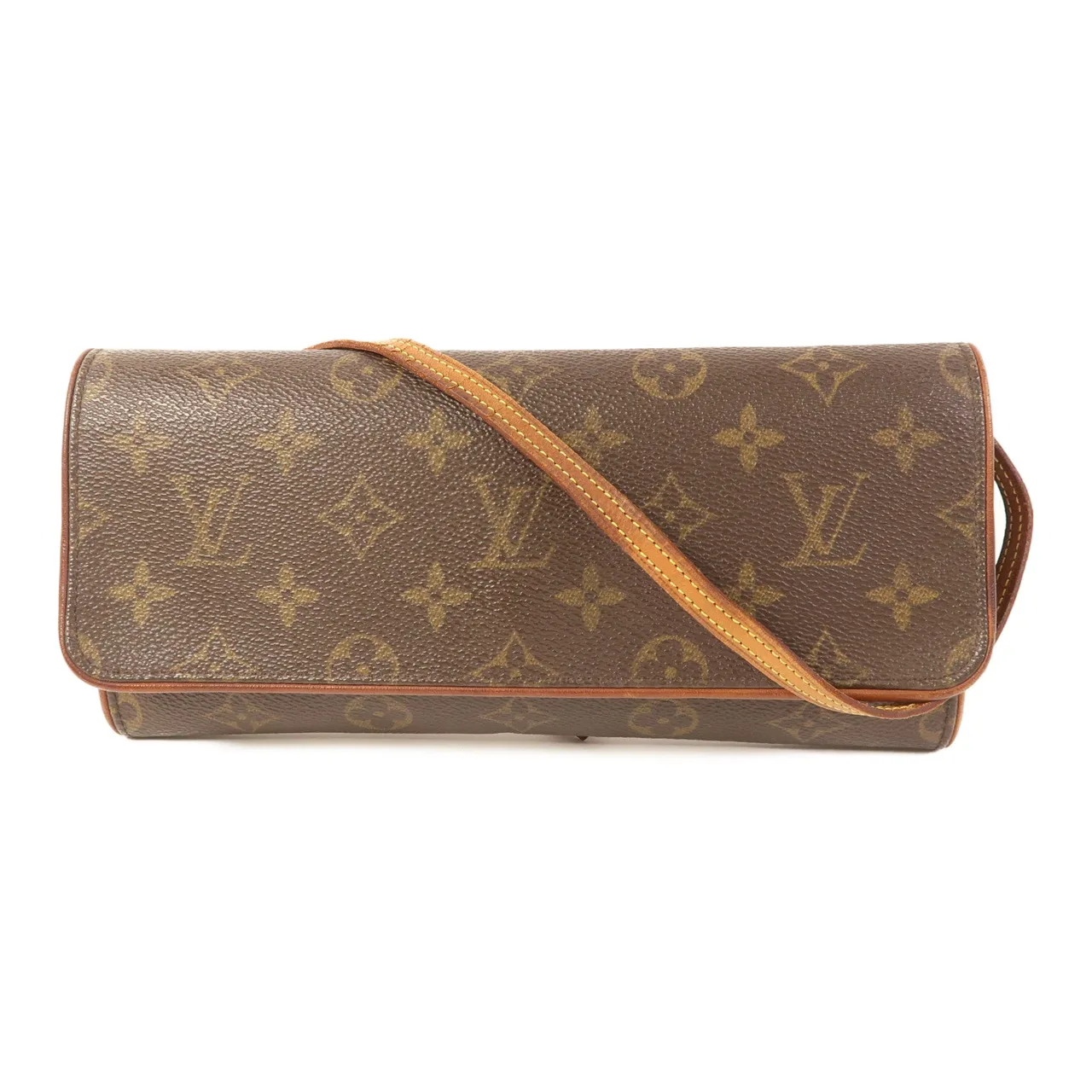 LOUIS VUITTON Pochette Twin M51852 肩背包 塗層帆布 棕色 / Brown