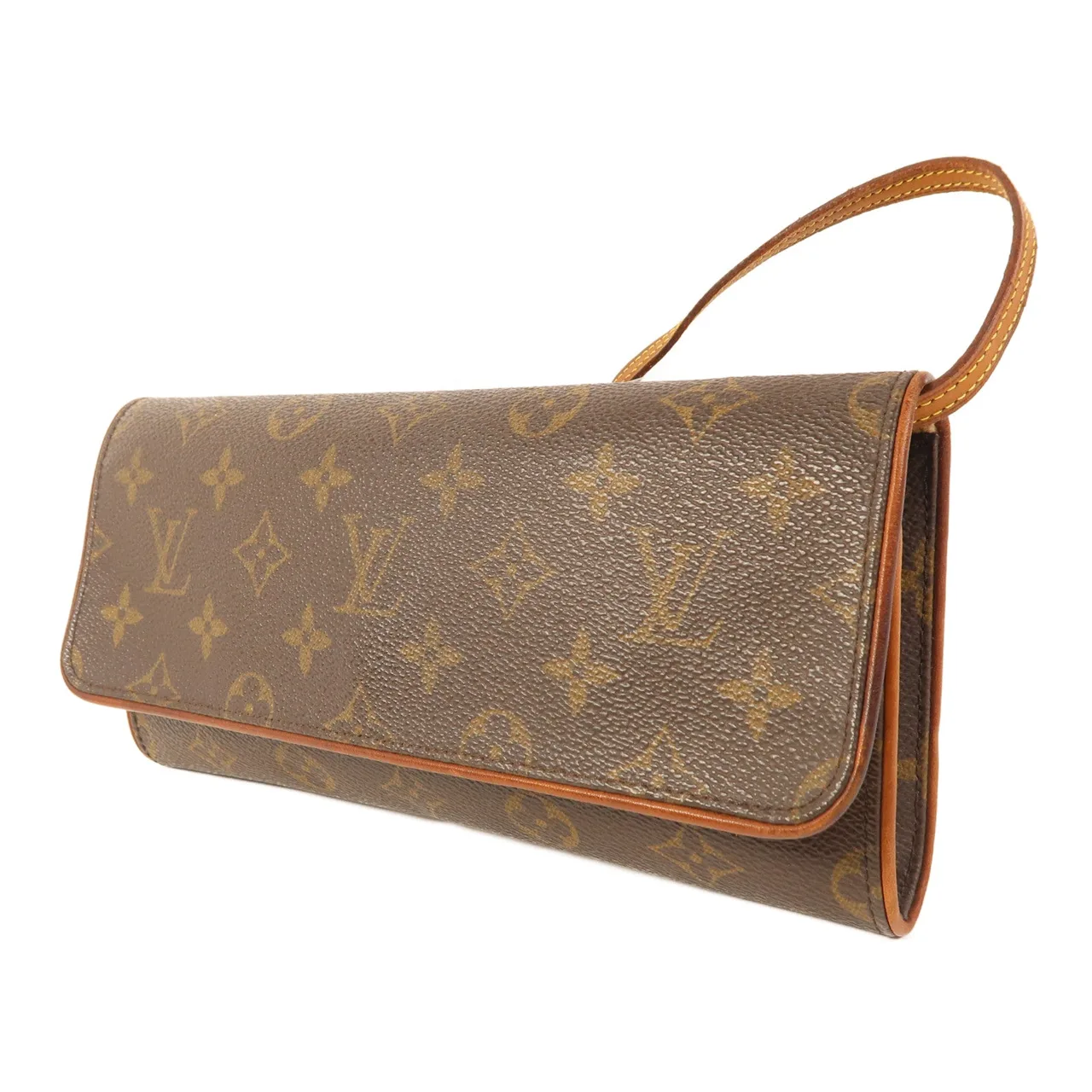 LOUIS VUITTON Pochette Twin M51852 肩背包 塗層帆布 棕色 / Brown 塗層帆布 中古品B - 縮圖 3