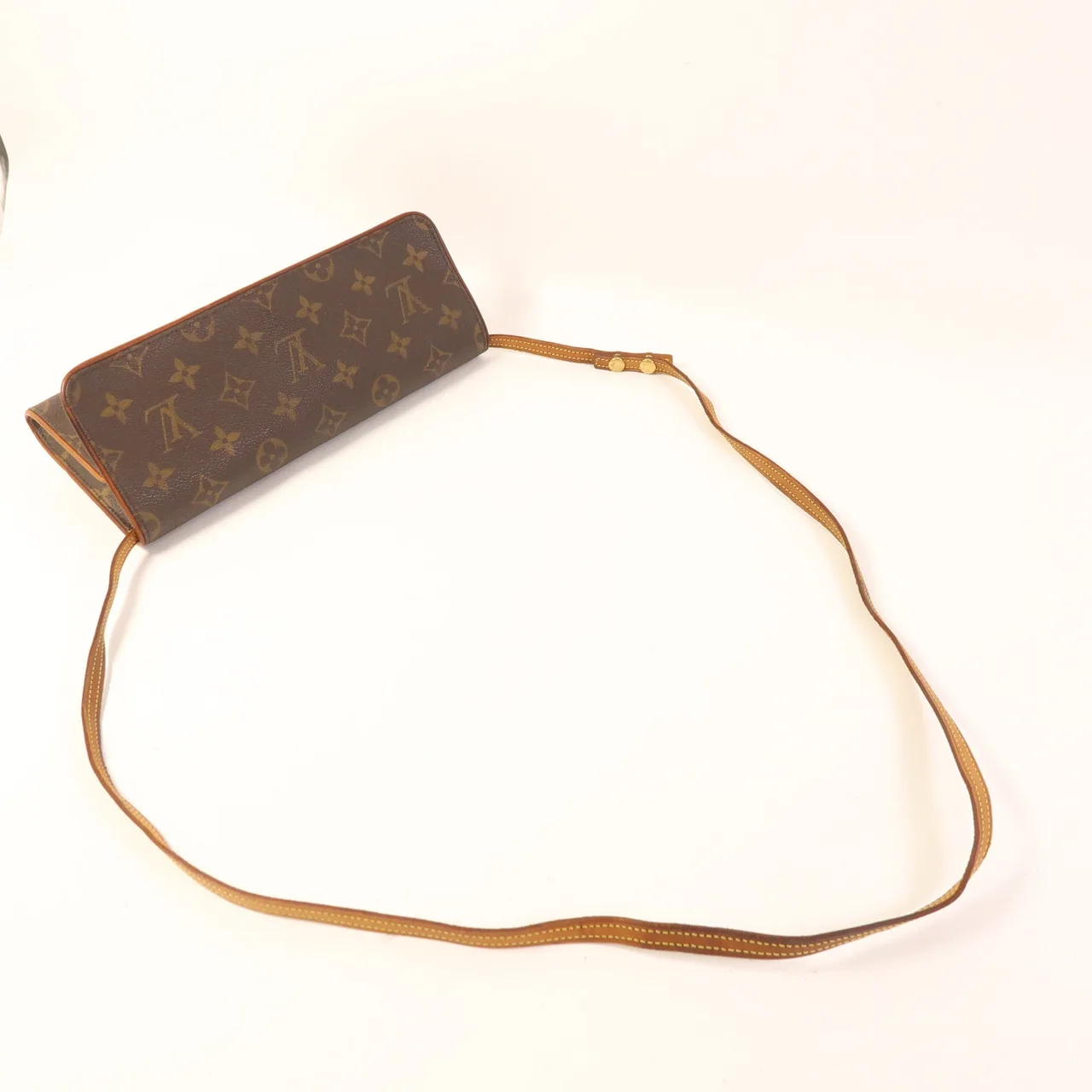 LOUIS VUITTON Pochette Twin M51852 肩背包 塗層帆布 棕色 / Brown 塗層帆布 中古品B - 縮圖 5