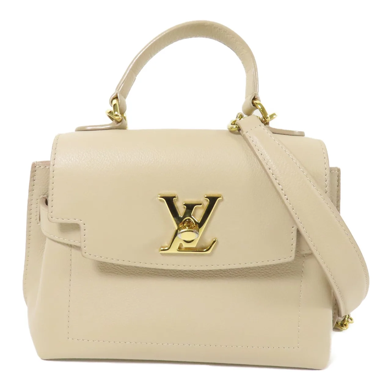 LOUIS VUITTON Lock Me M21052 兩用包 牛皮 米色 / Gery