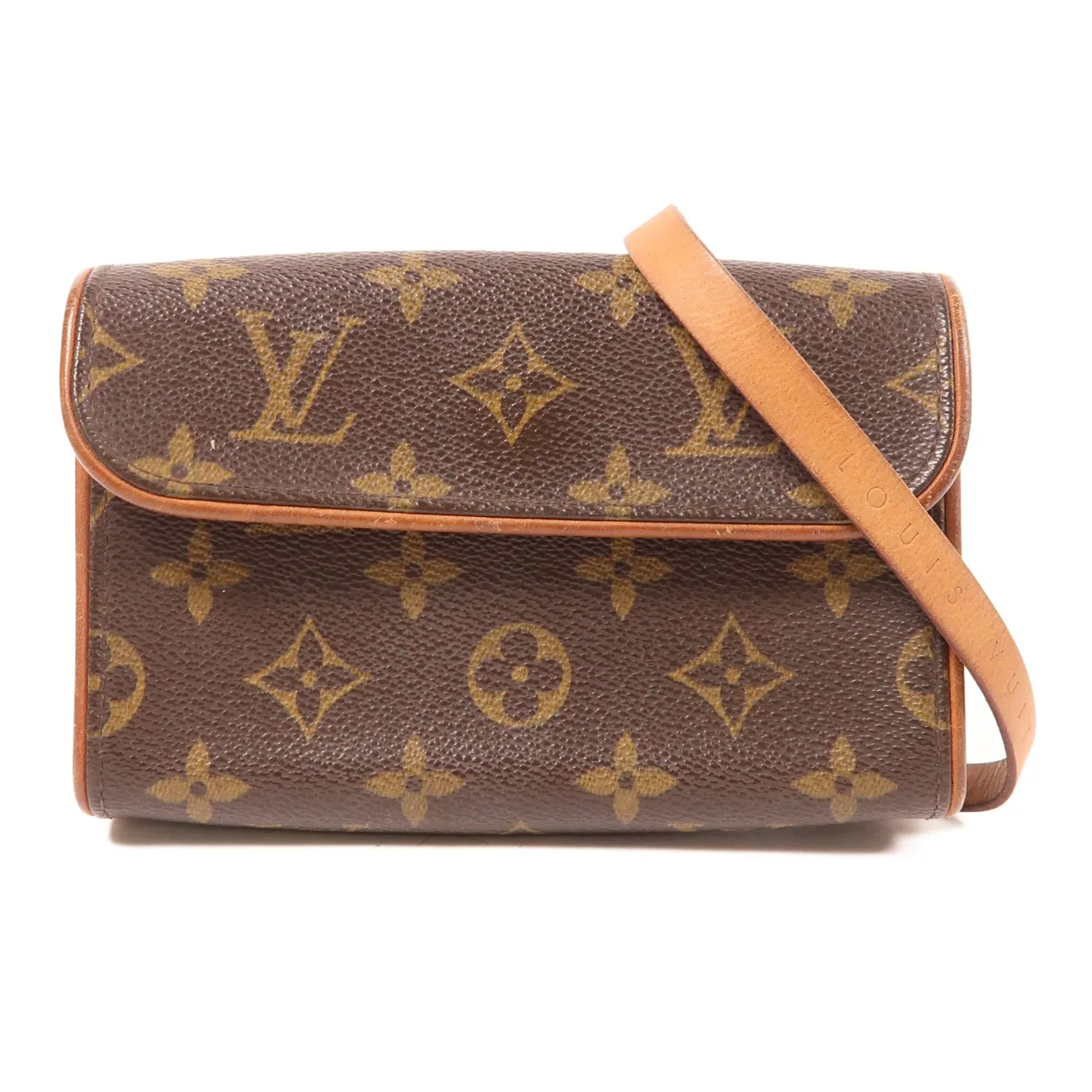 LOUIS VUITTON Pochette Florentine M51855 腰包 塗層帆布 棕色 / Browe