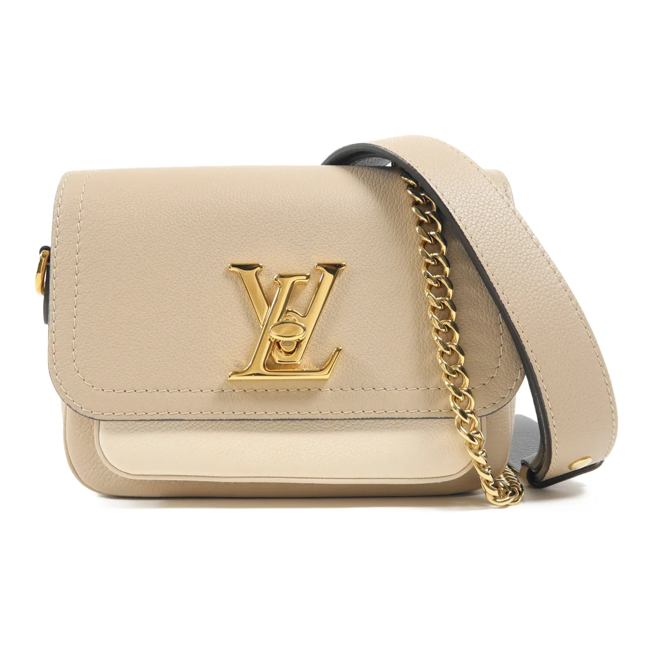 LOUIS VUITTON Lock Me M58554 兩用包 牛皮 米色 / 灰色 / Beige/Blue