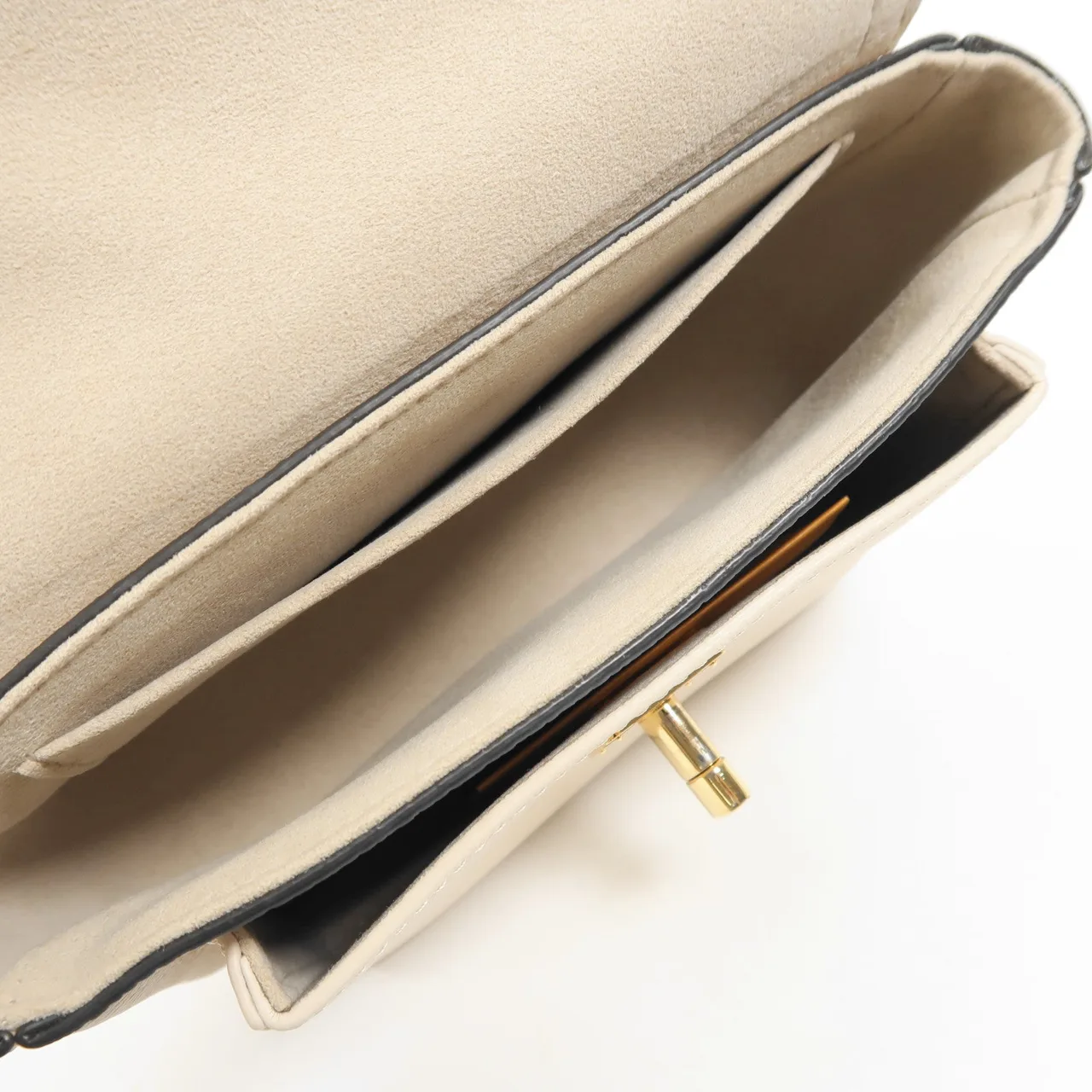 LOUIS VUITTON Lock Me M58554 兩用包 牛皮 米色 / 灰色 / Beige/Blue 牛皮 中古品A - 縮圖 5