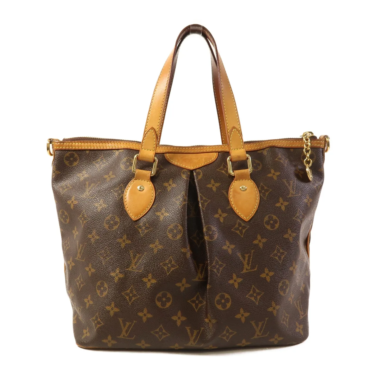LOUIS VUITTON Palermo M40145 兩用包 塗層帆布 棕色 塗層帆布 中古品B - 縮圖 2