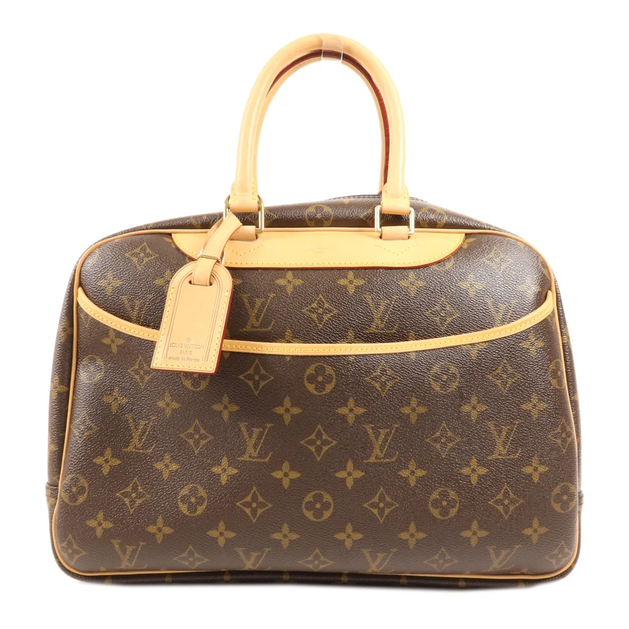 LOUIS VUITTON Deauville M47270 Handbag Coated Canvas 棕色