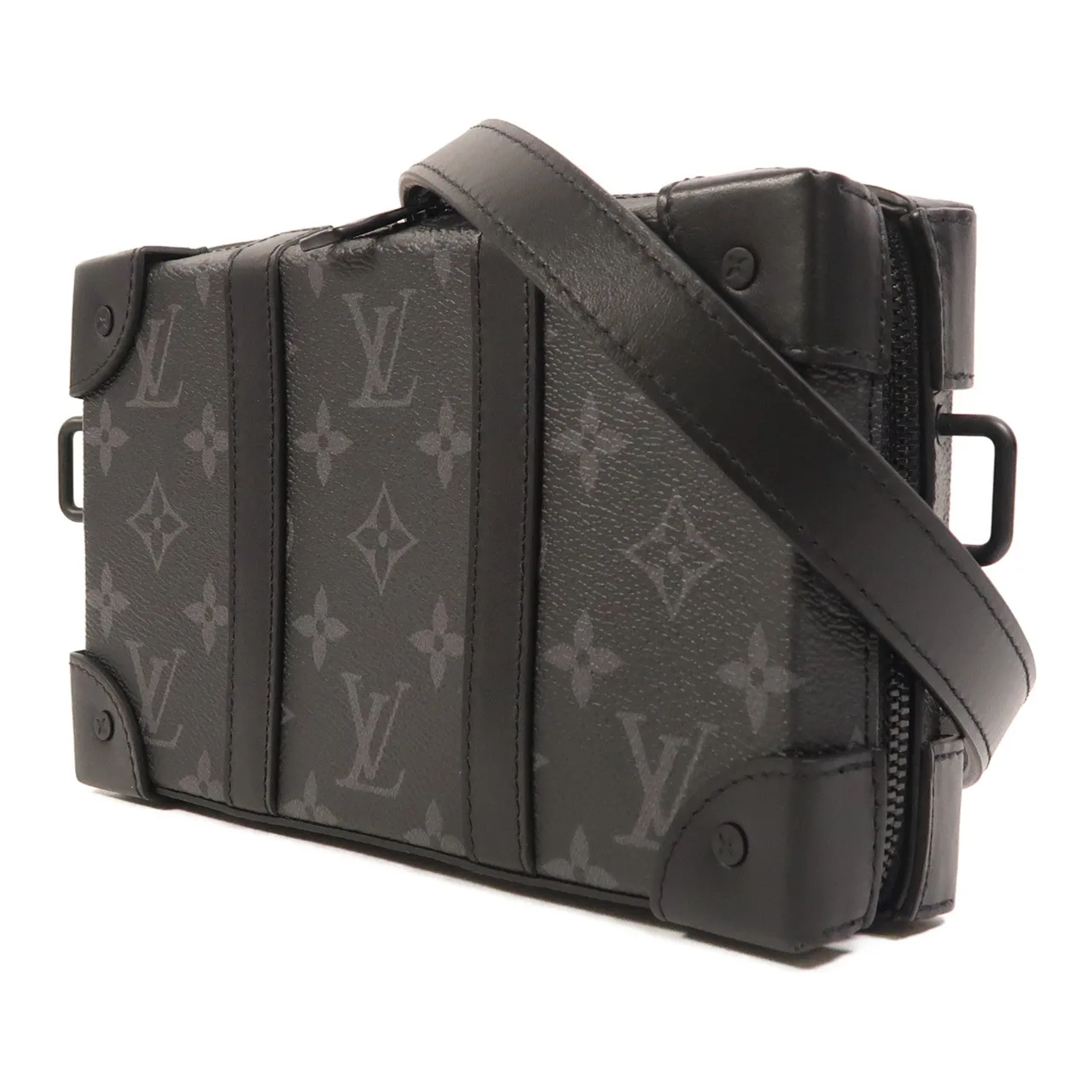 LOUIS VUITTON Soft Trunk M69838 Shoulder Bag Coated Canvas 黑色 / Black Coated Canvas Rank A - Thumbnail 3