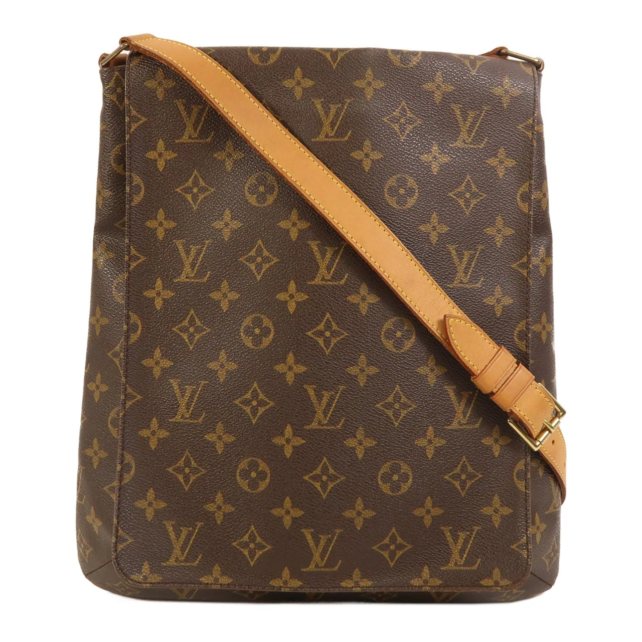 LOUIS VUITTON Musette M51256 肩背包 塗層帆布 棕色 / Brown