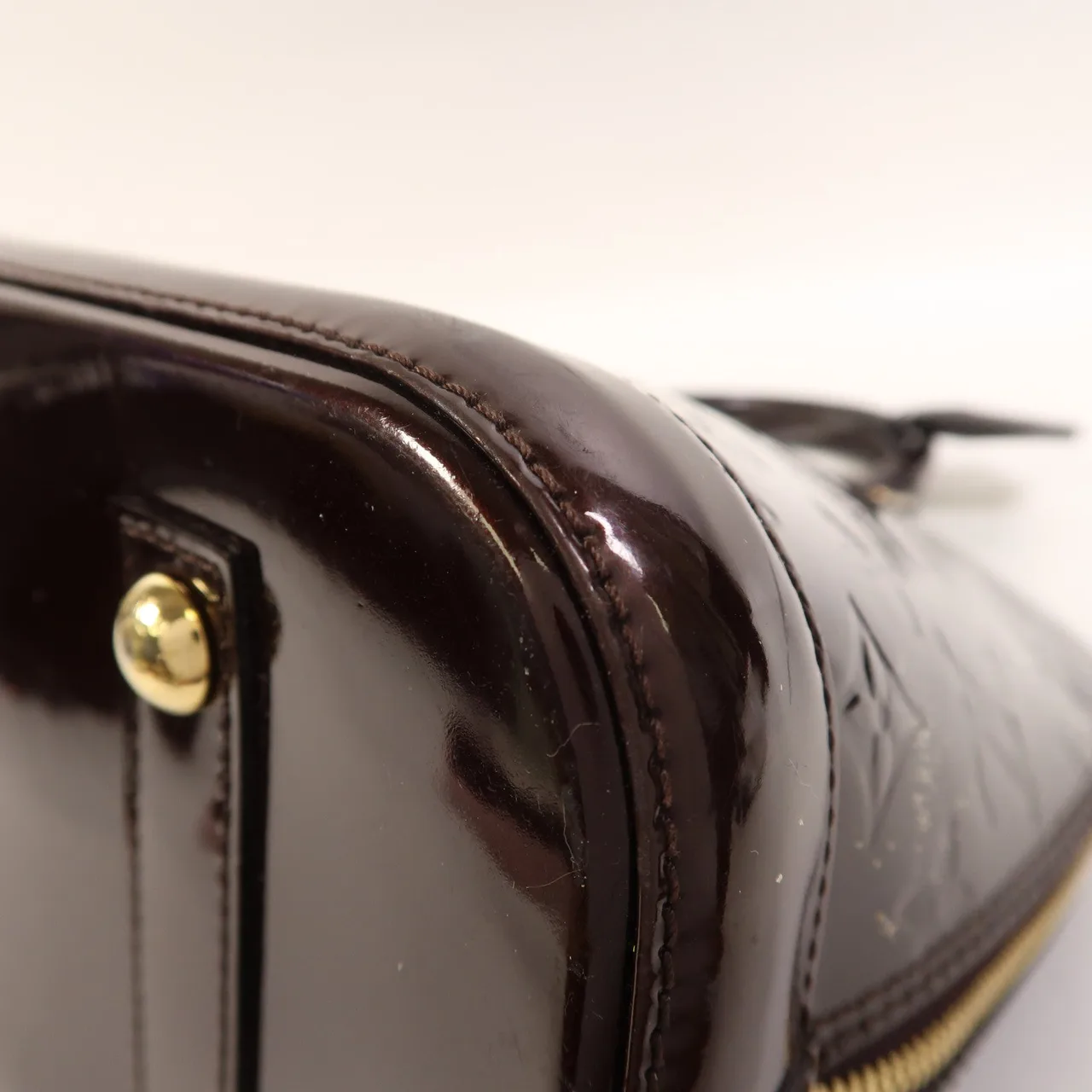 LOUIS VUITTON Alma M91611 Handbag enamel 紅色 / Wine Red enamel Rank B - Thumbnail 9