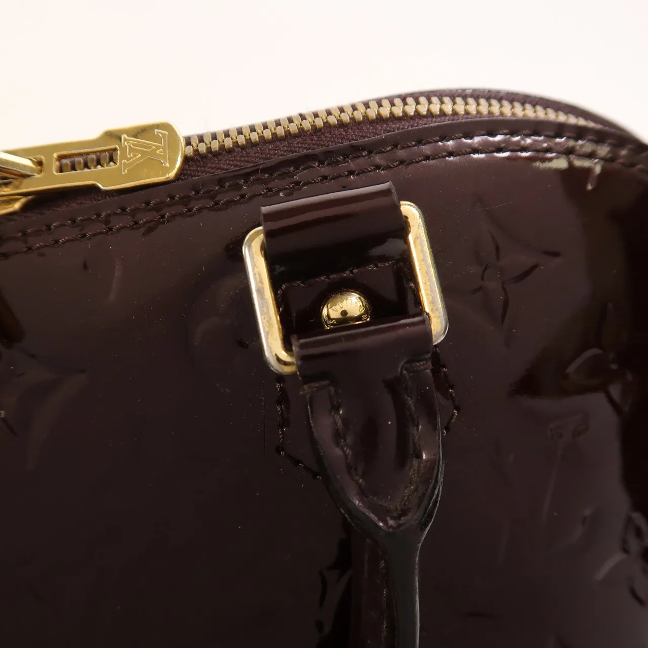 LOUIS VUITTON Alma M91611 Handbag enamel 紅色 / Wine Red enamel Rank B - Thumbnail 13