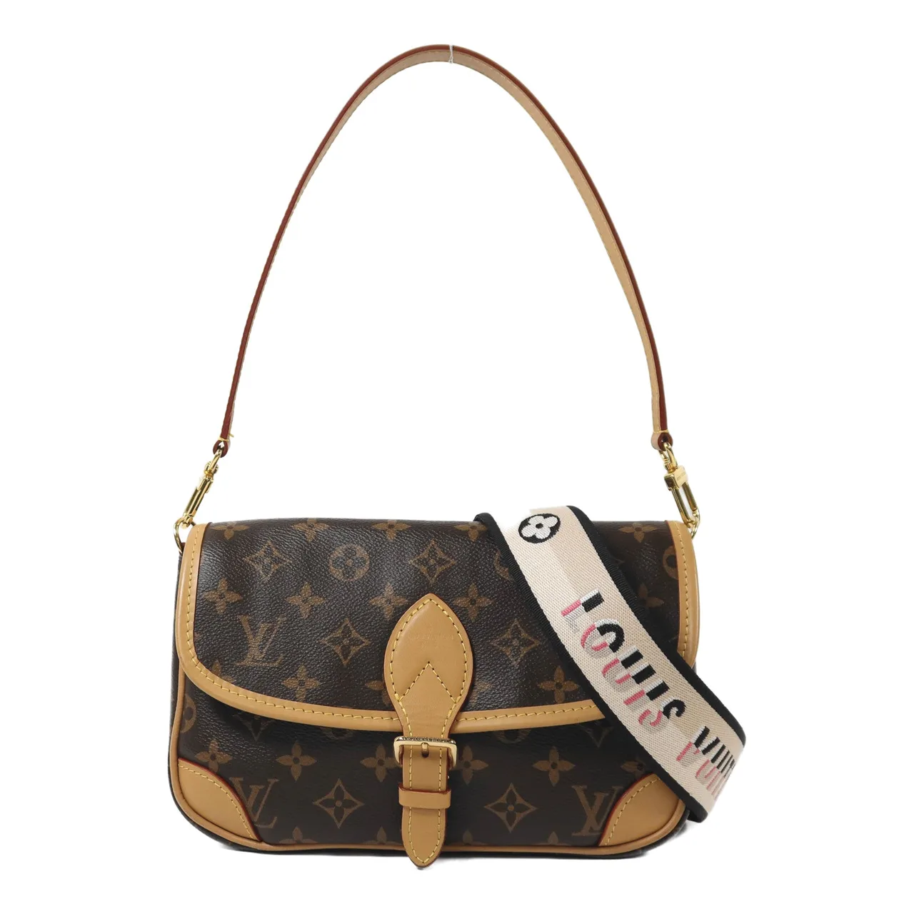 LOUIS VUITTON Diane M45985 兩用包 塗層帆布 棕色 / Brown