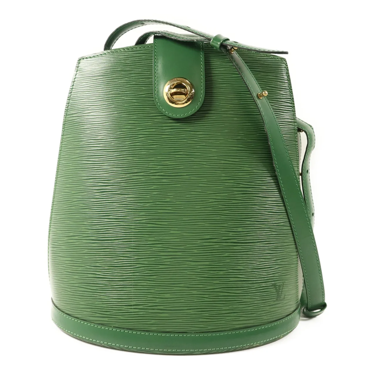 LOUIS VUITTON Cluny M52254 Shoulder Bag Calfskin 綠色 / Green
