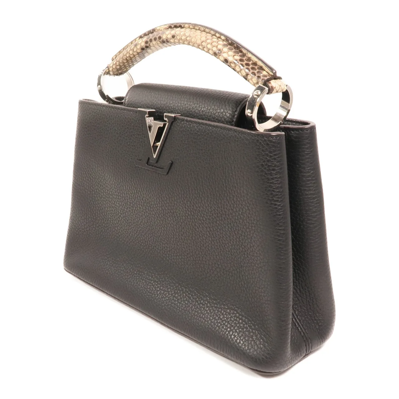 LOUIS VUITTON Capucines N92040 2-Way Bag Calfskin 黑色 / Black Calfskin Rank A - Thumbnail 3