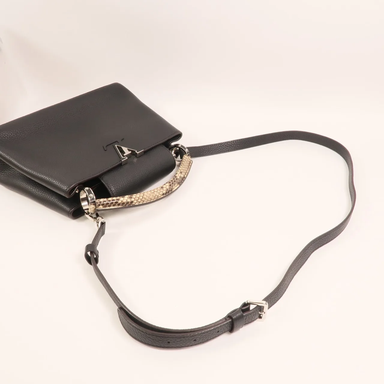 LOUIS VUITTON Capucines N92040 2-Way Bag Calfskin 黑色 / Black Calfskin Rank A - Thumbnail 8