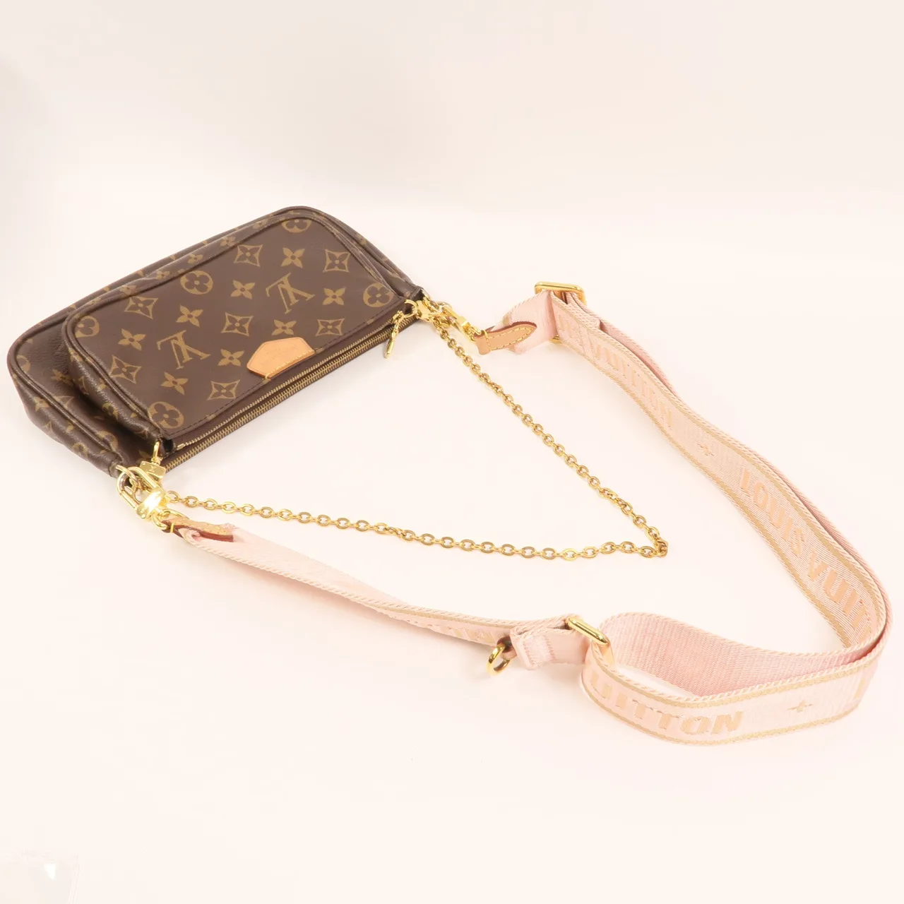 LOUIS VUITTON Multi Pochette M44840 兩用包 塗層帆布 棕色 / Brown 塗層帆布 中古品B - 縮圖 9