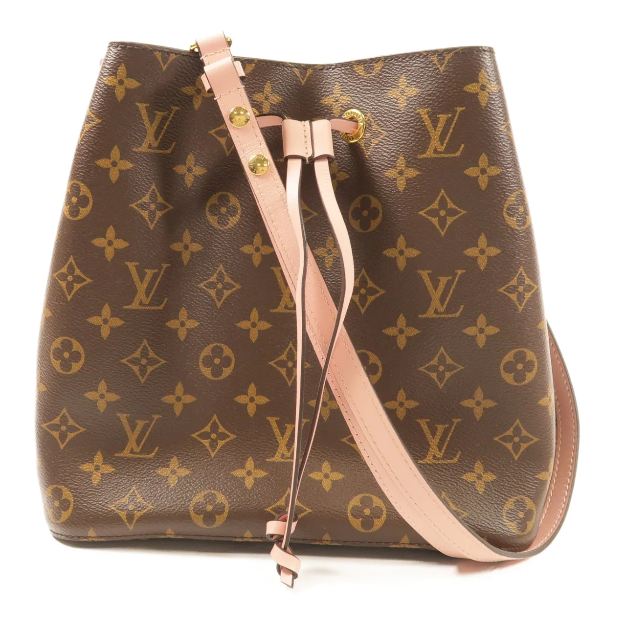 LOUIS VUITTON NeoNoe M44022 肩背包 塗層帆布 棕色 / 粉色 / Brown