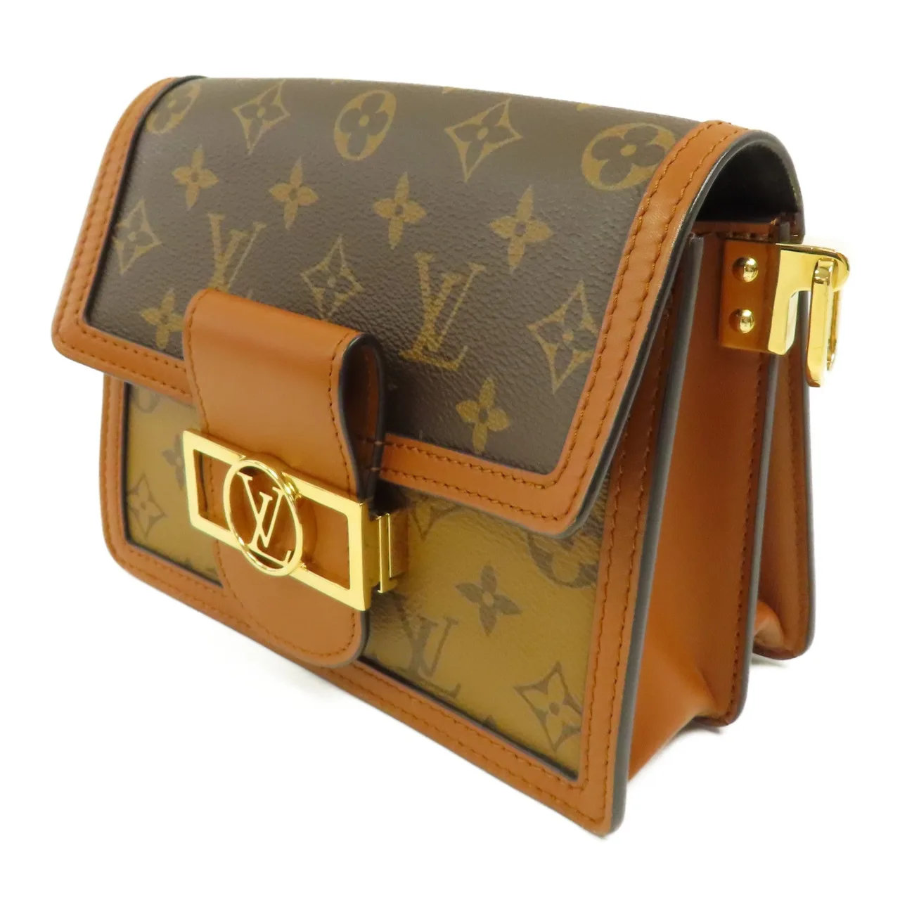 LOUIS VUITTON Mini Dauphine M45959 肩背包 塗層帆布 棕色 塗層帆布 中古品A - 縮圖 3