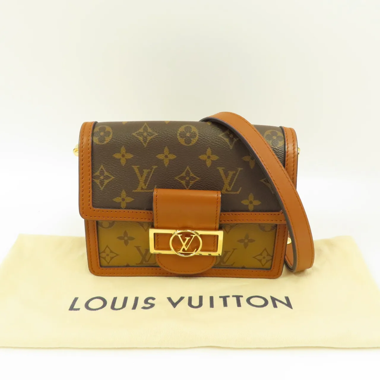 LOUIS VUITTON Mini Dauphine M45959 肩背包 塗層帆布 棕色 塗層帆布 中古品A - 縮圖 9