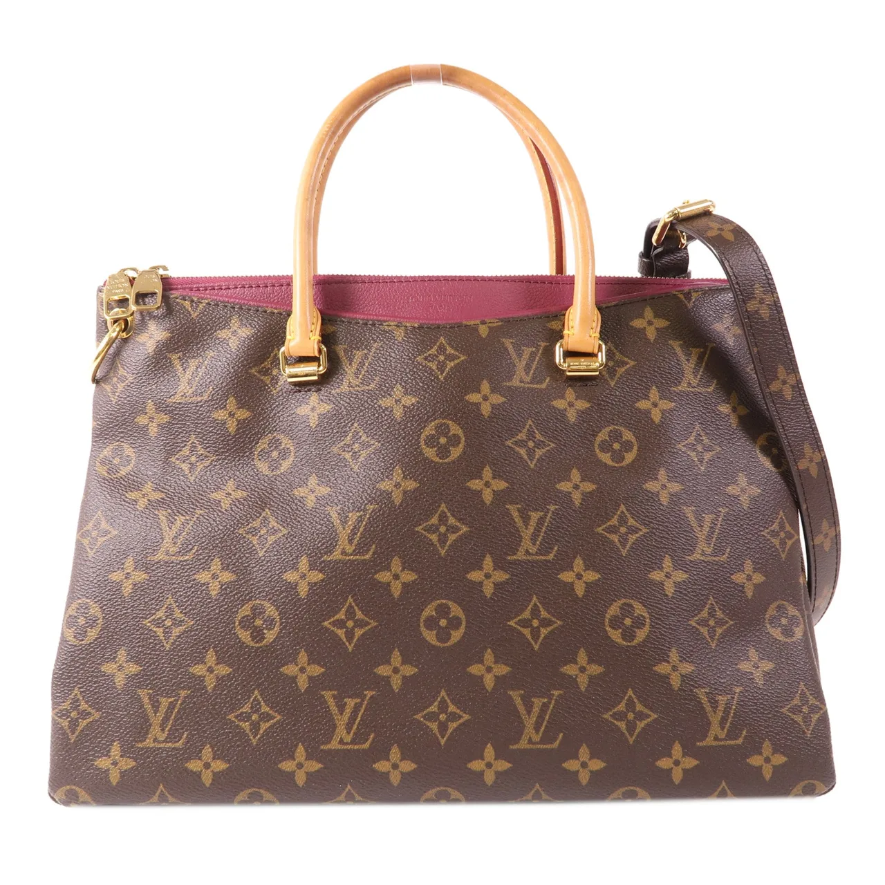 LOUIS VUITTON Pallas M40906 兩用包 塗層帆布 棕色