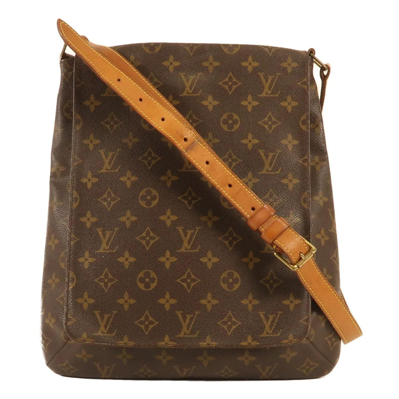 LOUIS VUITTON Musette M51256 肩背包 塗層帆布 棕色