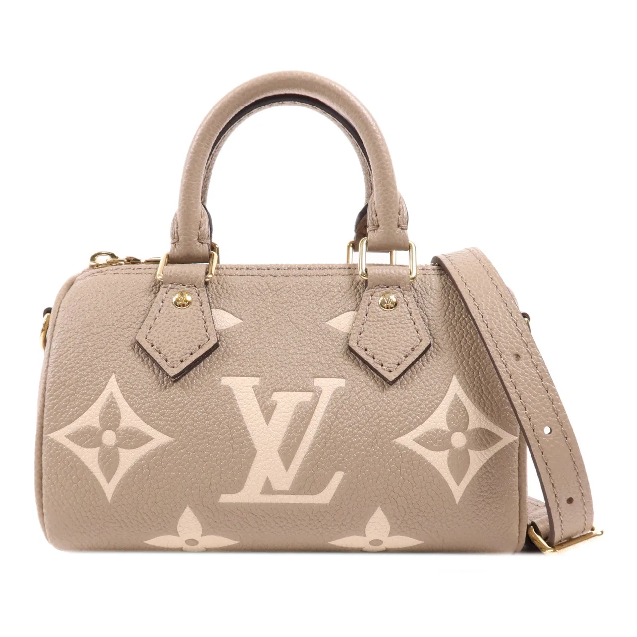 LOUIS VUITTON NanoSpeedy M82890 兩用包 牛皮 灰色 / 米色