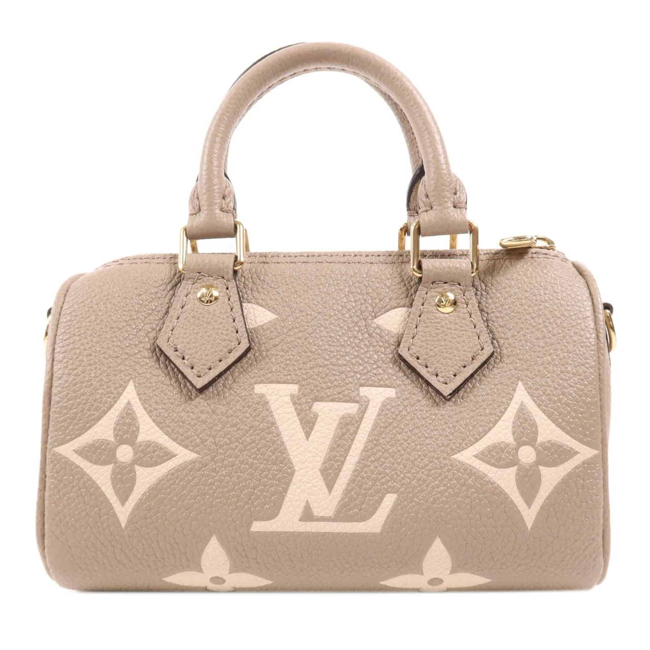 LOUIS VUITTON NanoSpeedy M82890 兩用包 牛皮 灰色 / 米色 牛皮 中古品A - 縮圖 2