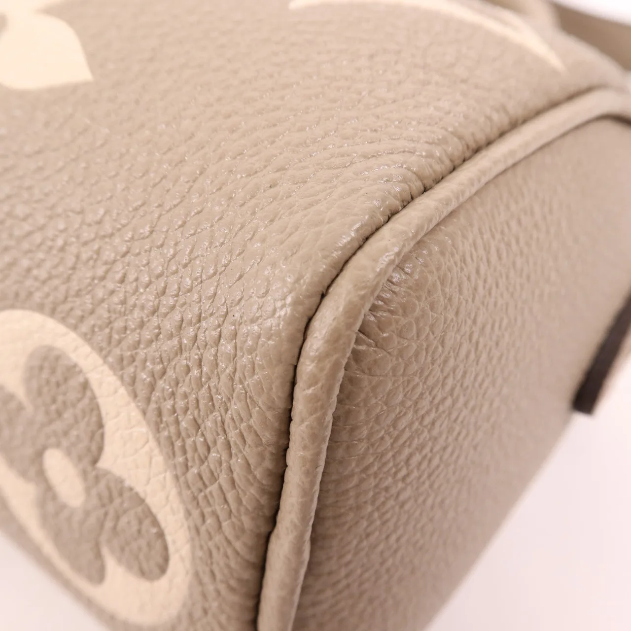 LOUIS VUITTON NanoSpeedy M82890 兩用包 牛皮 灰色 / 米色 牛皮 中古品A - 縮圖 6