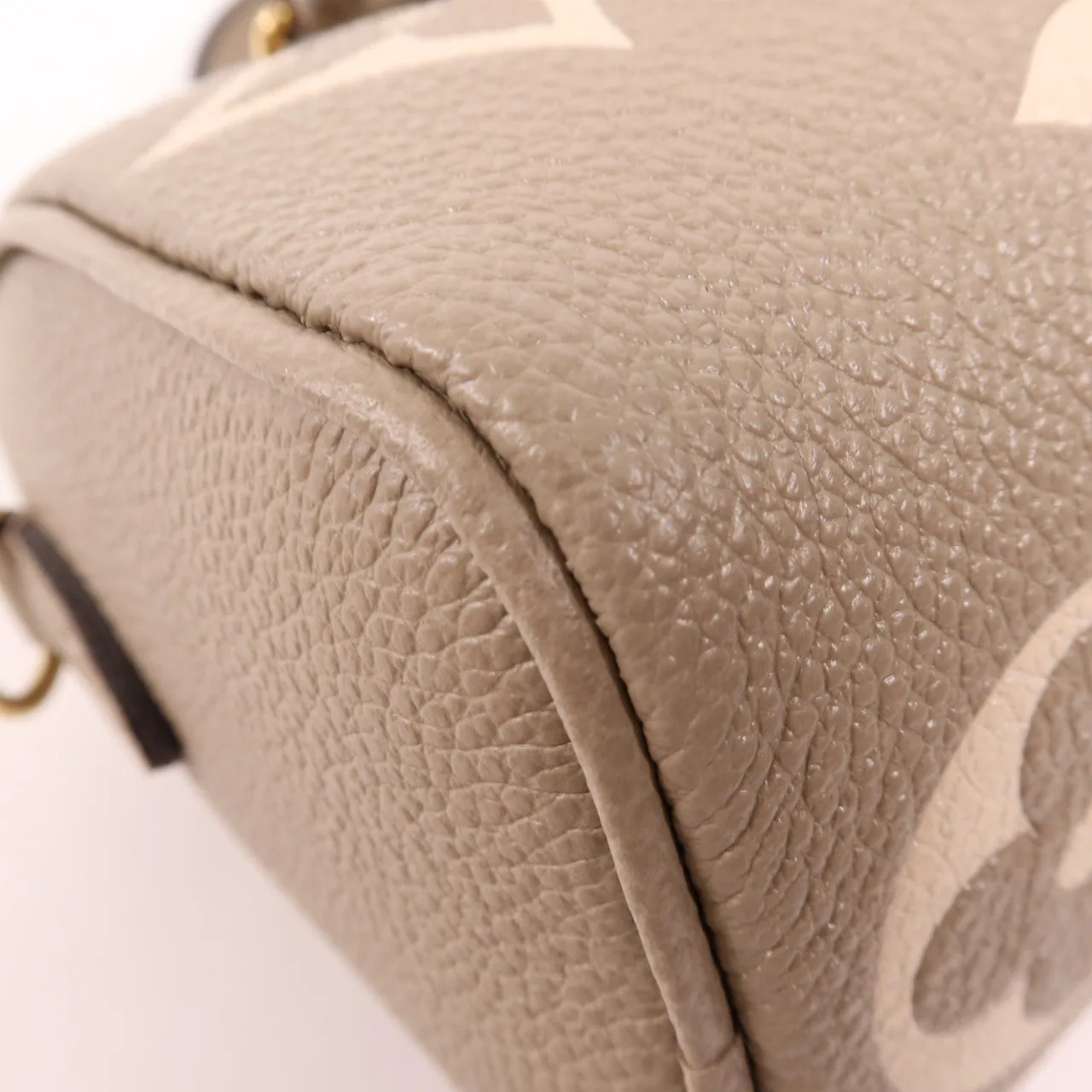 LOUIS VUITTON NanoSpeedy M82890 兩用包 牛皮 灰色 / 米色 牛皮 中古品A - 縮圖 9