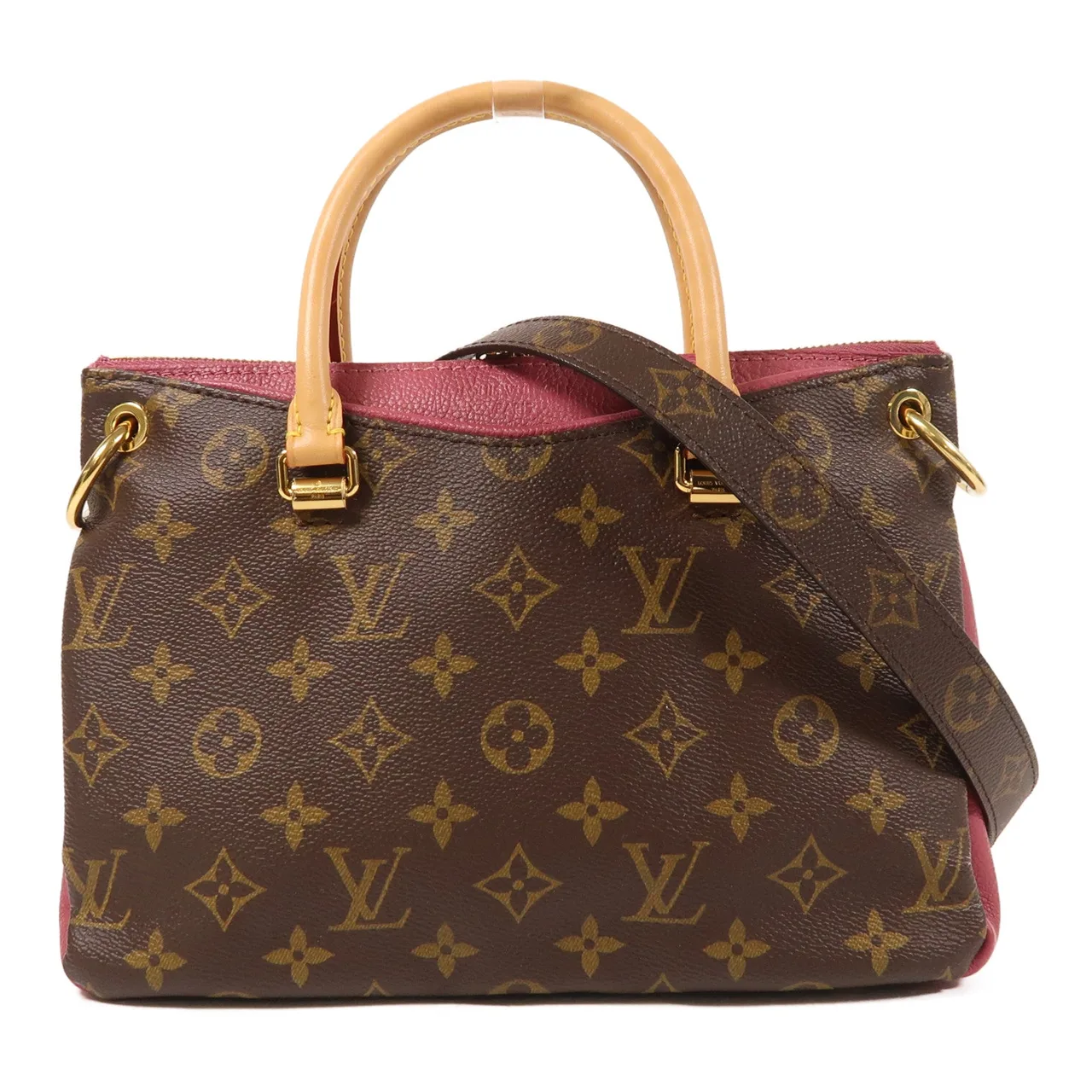 LOUIS VUITTON Pallas M43476 兩用包 塗層帆布 棕色 / 粉色 / Pink