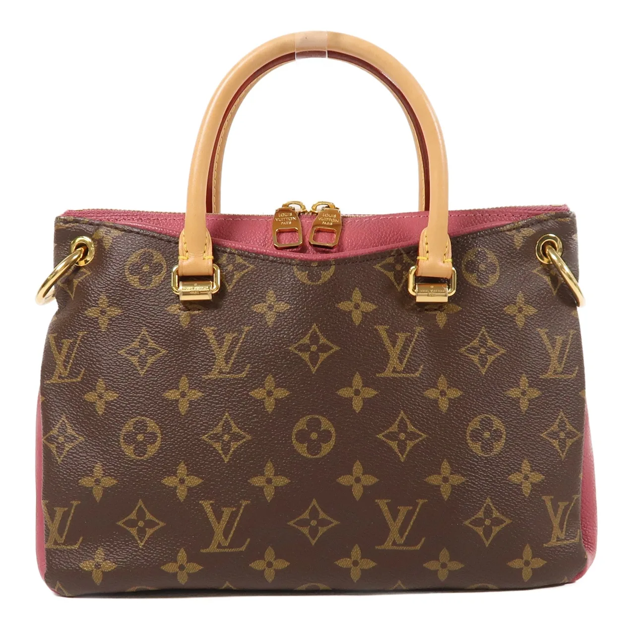 LOUIS VUITTON Pallas M43476 兩用包 塗層帆布 棕色 / 粉色 / Pink 塗層帆布 中古品B - 縮圖 2