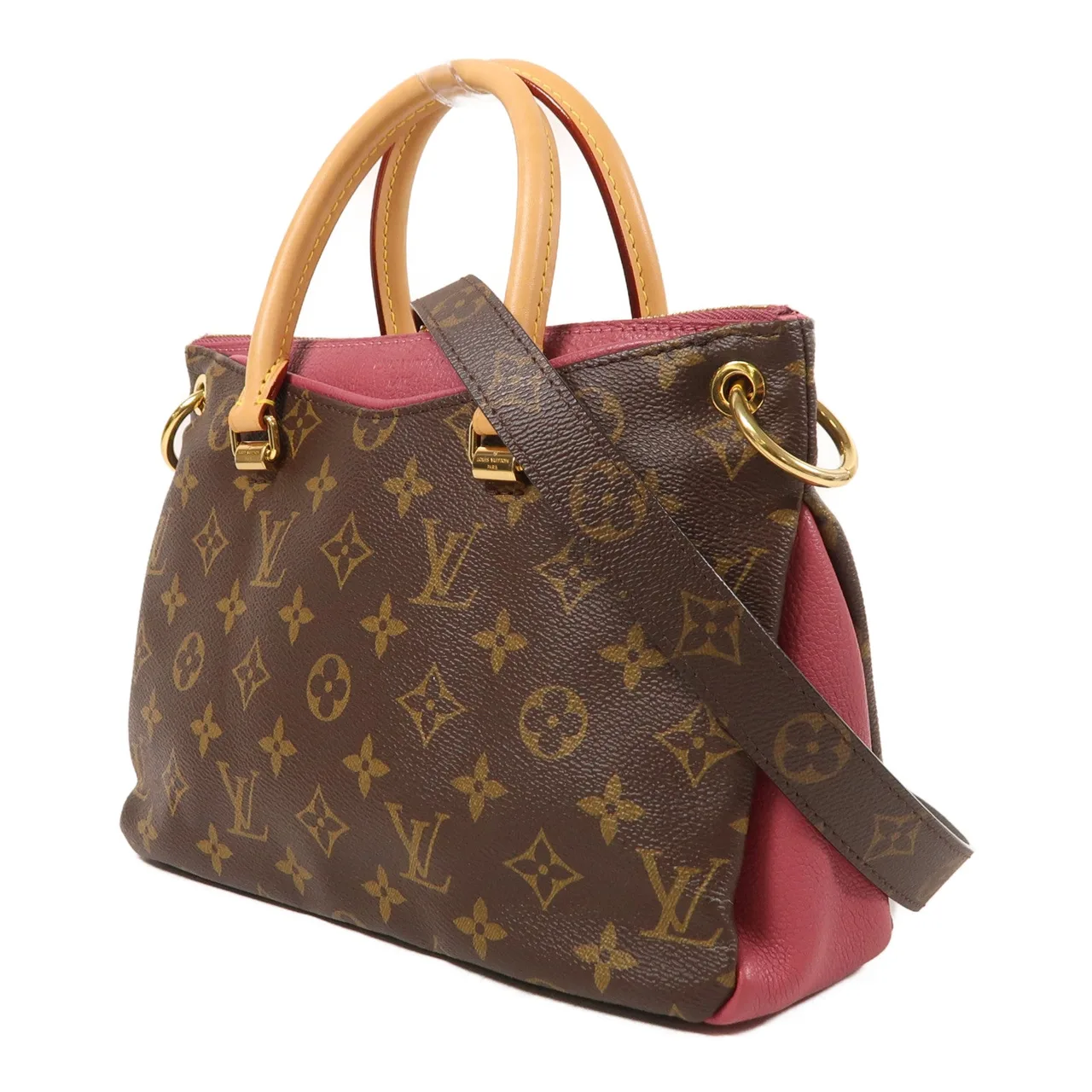 LOUIS VUITTON Pallas M43476 兩用包 塗層帆布 棕色 / 粉色 / Pink 塗層帆布 中古品B - 縮圖 3
