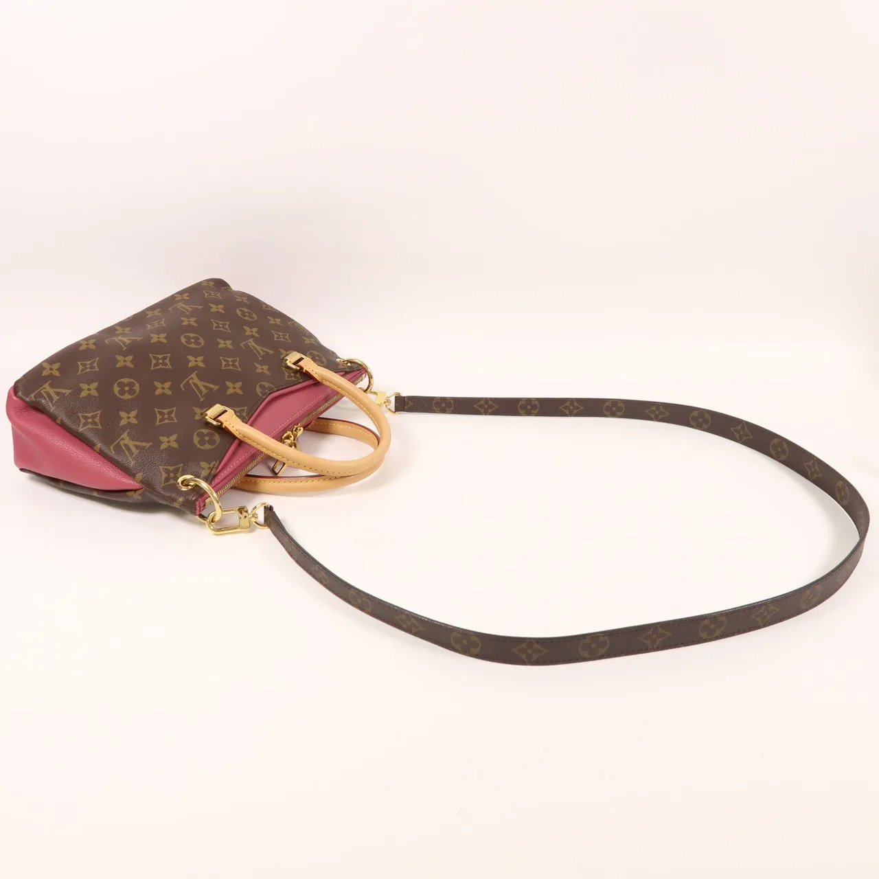 LOUIS VUITTON Pallas M43476 兩用包 塗層帆布 棕色 / 粉色 / Pink 塗層帆布 中古品B - 縮圖 8