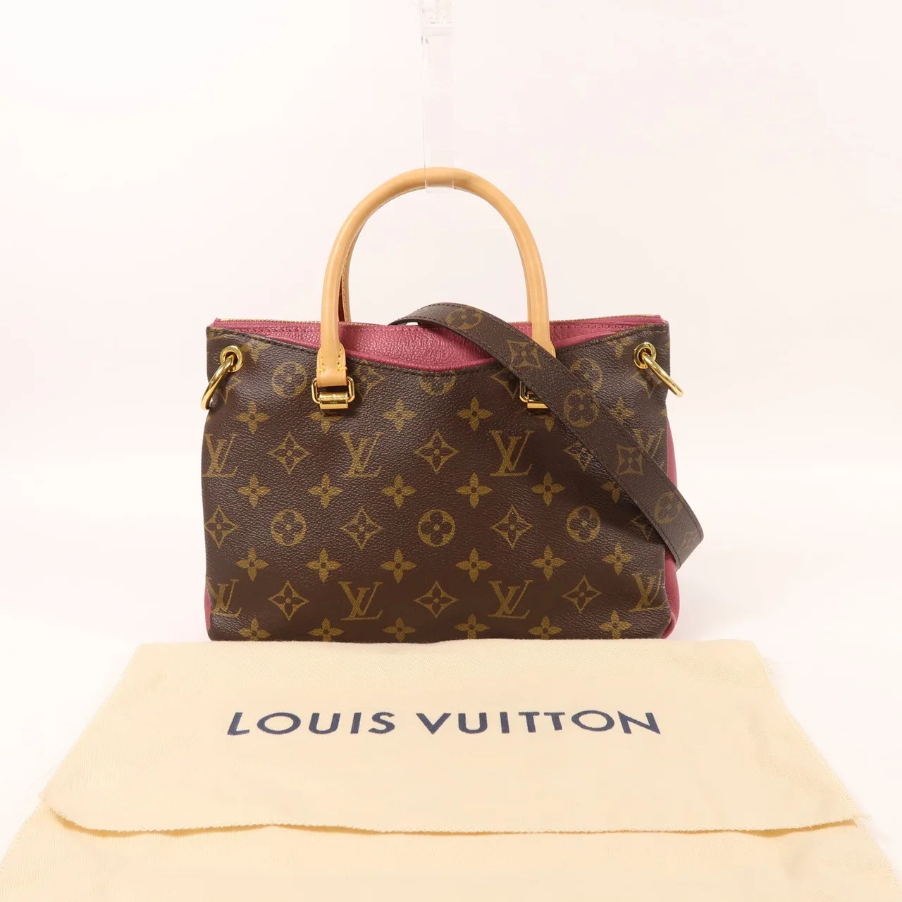 LOUIS VUITTON Pallas M43476 兩用包 塗層帆布 棕色 / 粉色 / Pink 塗層帆布 中古品B - 縮圖 9