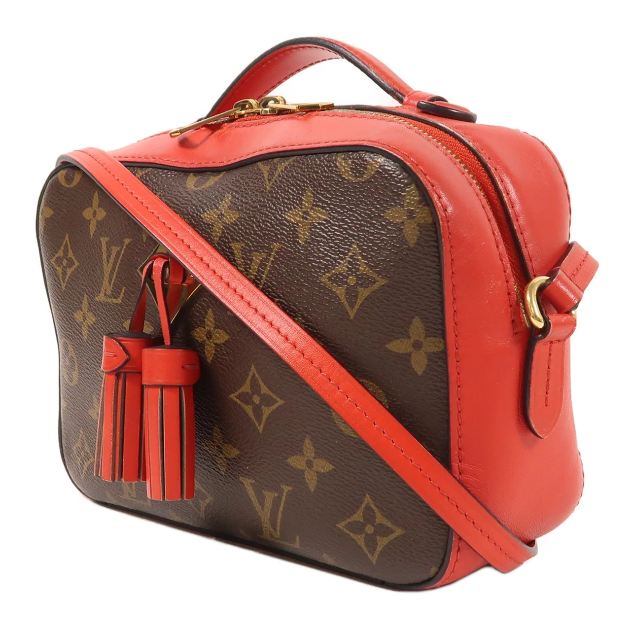 LOUIS VUITTON Saintonge M43556 兩用包 塗層帆布 棕色 / Red 塗層帆布 中古品B - 縮圖 3