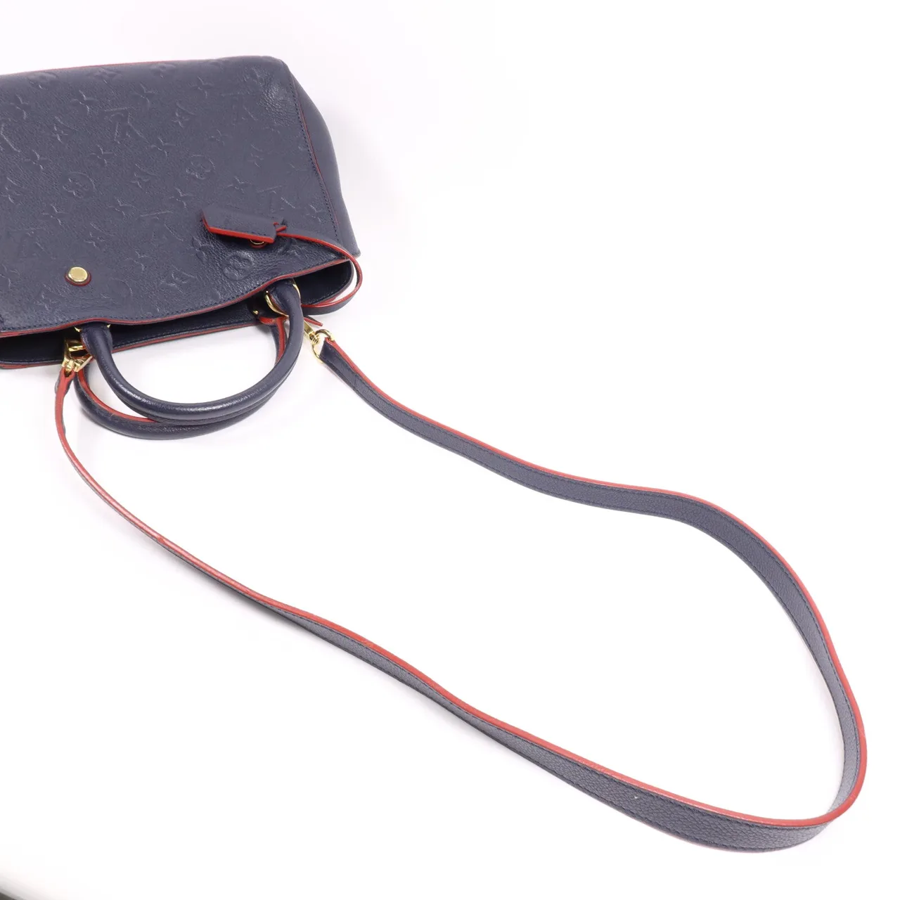 LOUIS VUITTON Montaigne M42747 兩用包 牛皮 海軍藍 牛皮 中古品B - 縮圖 9