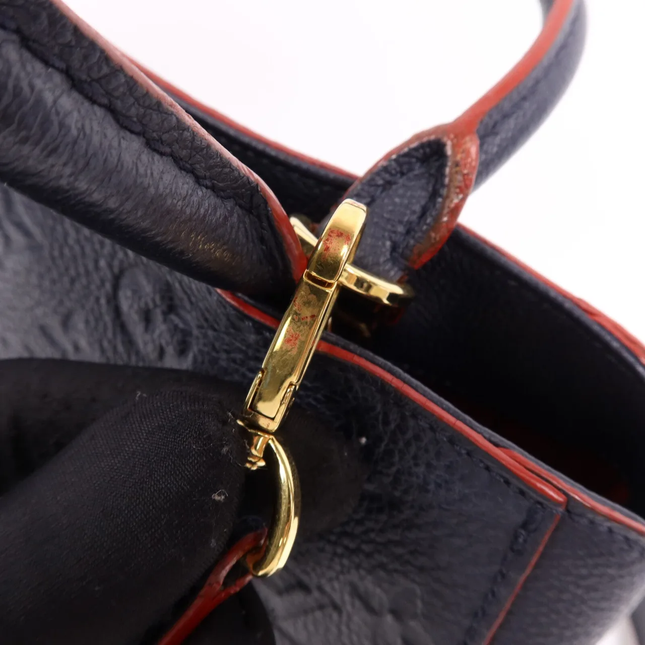 LOUIS VUITTON Montaigne M42747 兩用包 牛皮 海軍藍 牛皮 中古品B - 縮圖 10