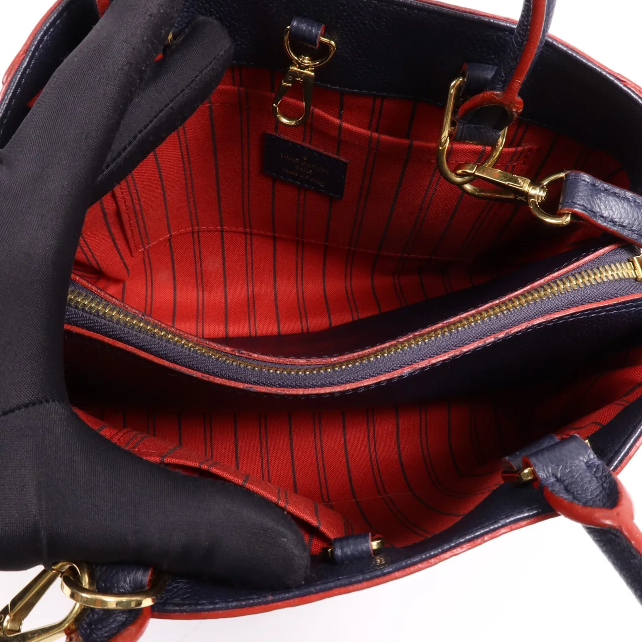 LOUIS VUITTON Montaigne M42747 兩用包 牛皮 海軍藍 牛皮 中古品B - 縮圖 12