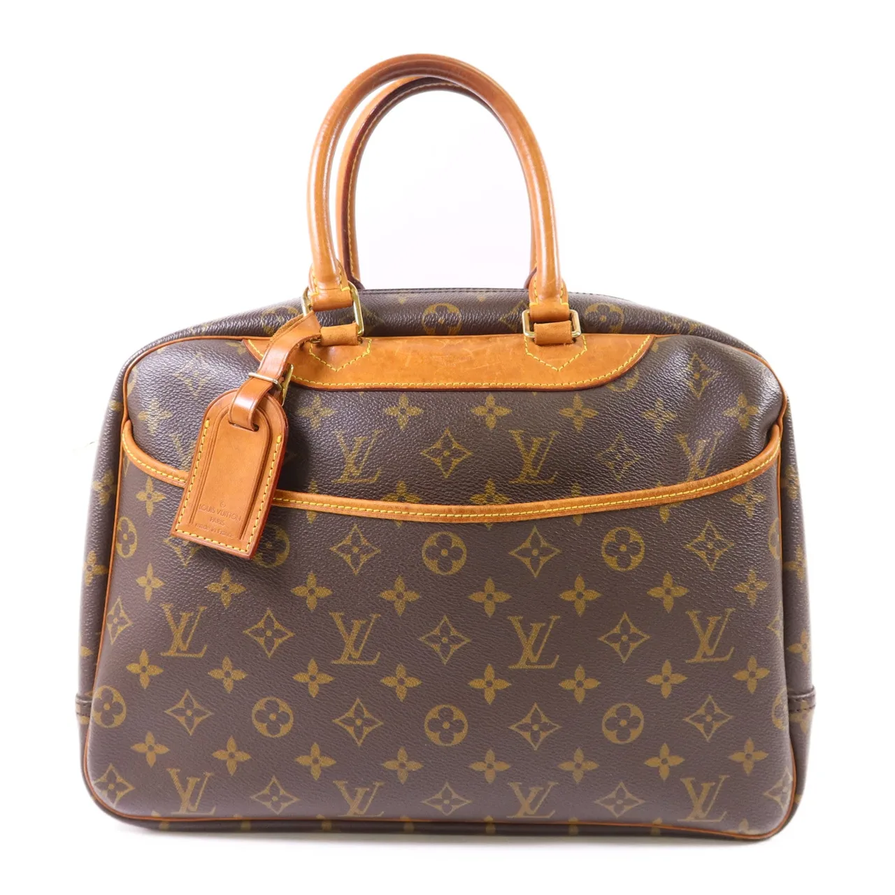 LOUIS VUITTON Deauville M47270 Handbag Coated Canvas 棕色