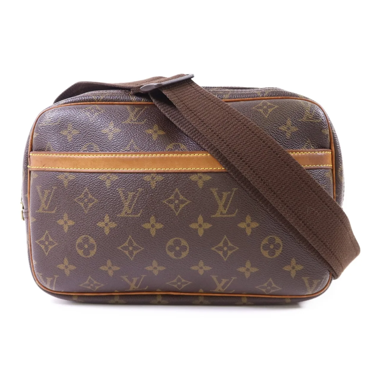 LOUIS VUITTON Reporter M45254 肩背包 塗層帆布 棕色