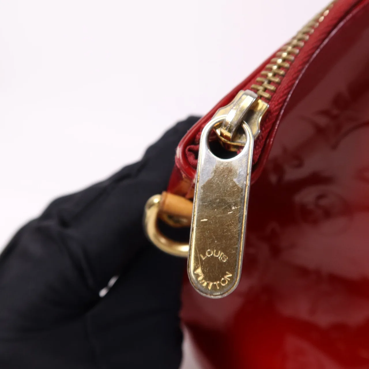 LOUIS VUITTON Bellevue M93589 托特包 皮革 紅色 / Red 皮革 中古品B - 縮圖 7