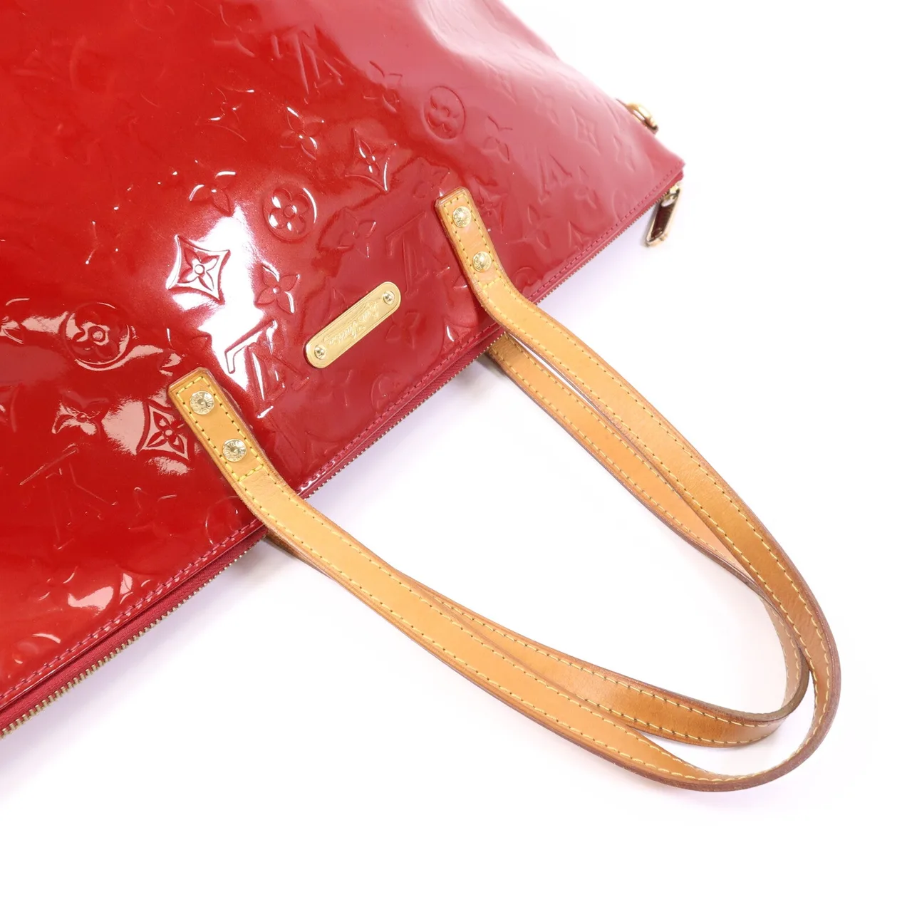 LOUIS VUITTON Bellevue M93589 托特包 皮革 紅色 / Red 皮革 中古品B - 縮圖 9